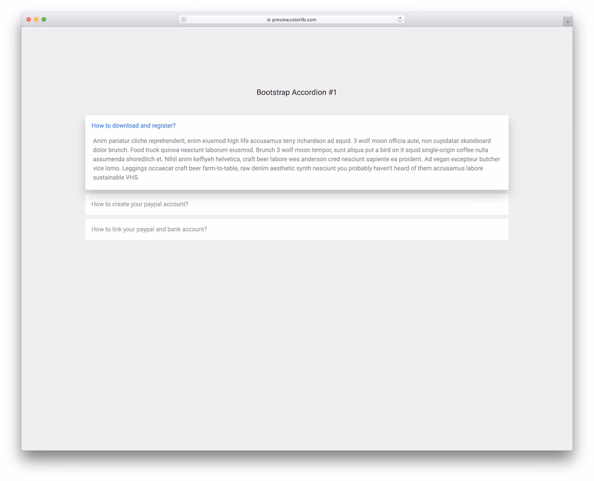Bootstrap Accordion V11