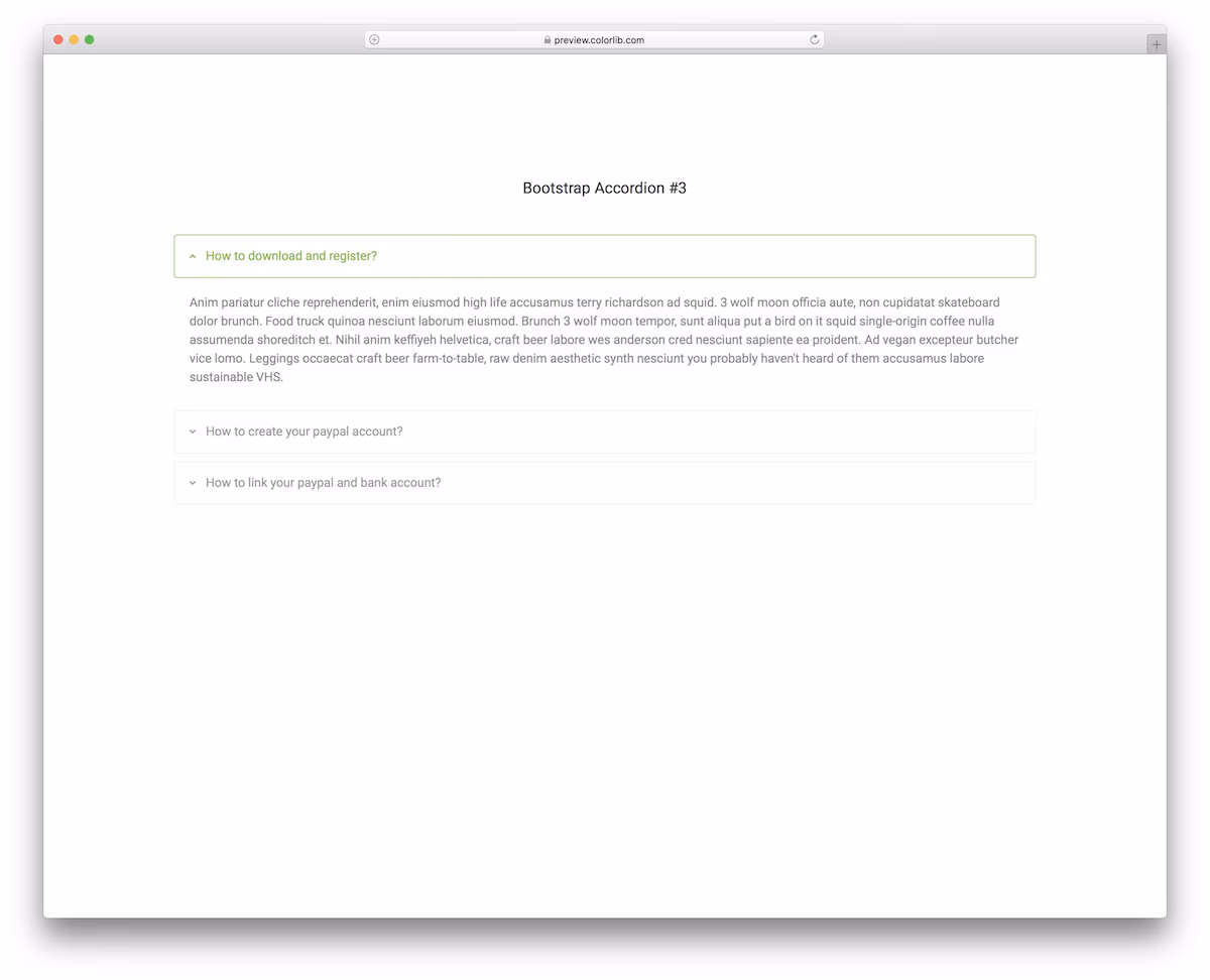 Bootstrap Accordion V13