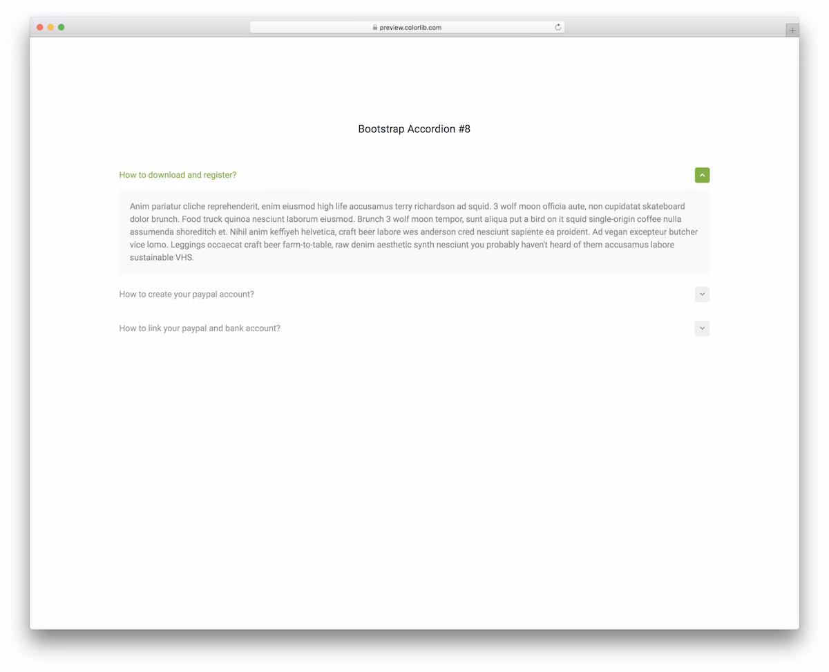 Bootstrap Accordion V18
