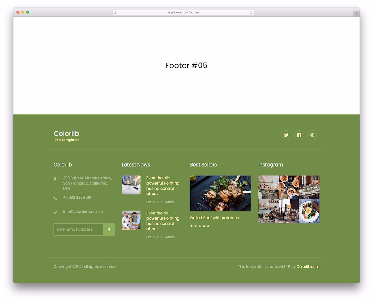 Bootstrap Footer V15