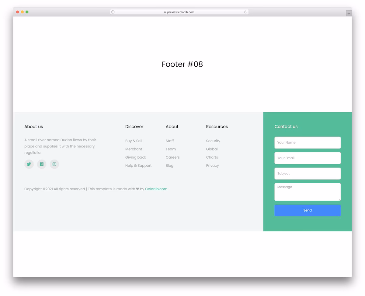 Bootstrap Footer V18
