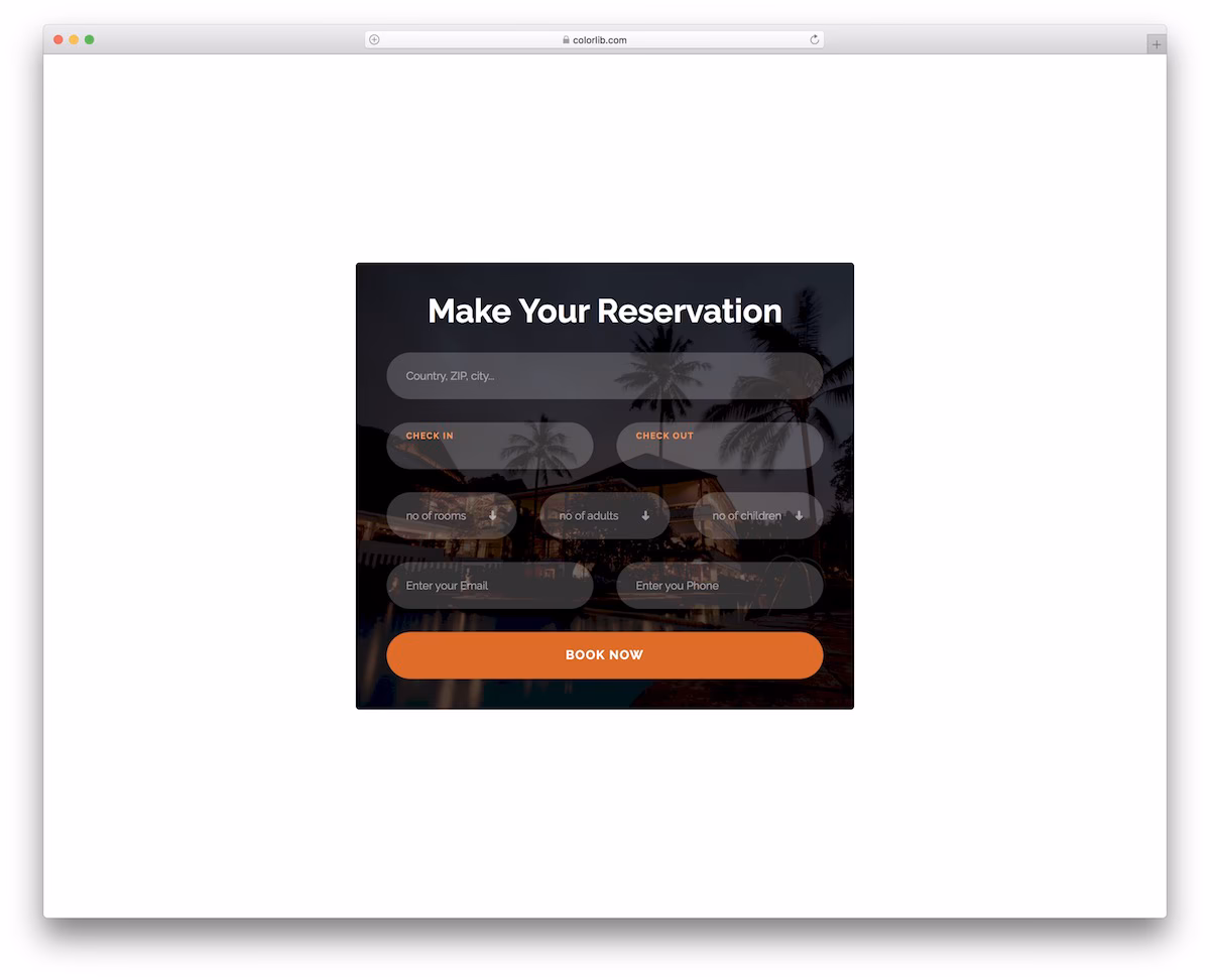Colorlib Booking Form V8
