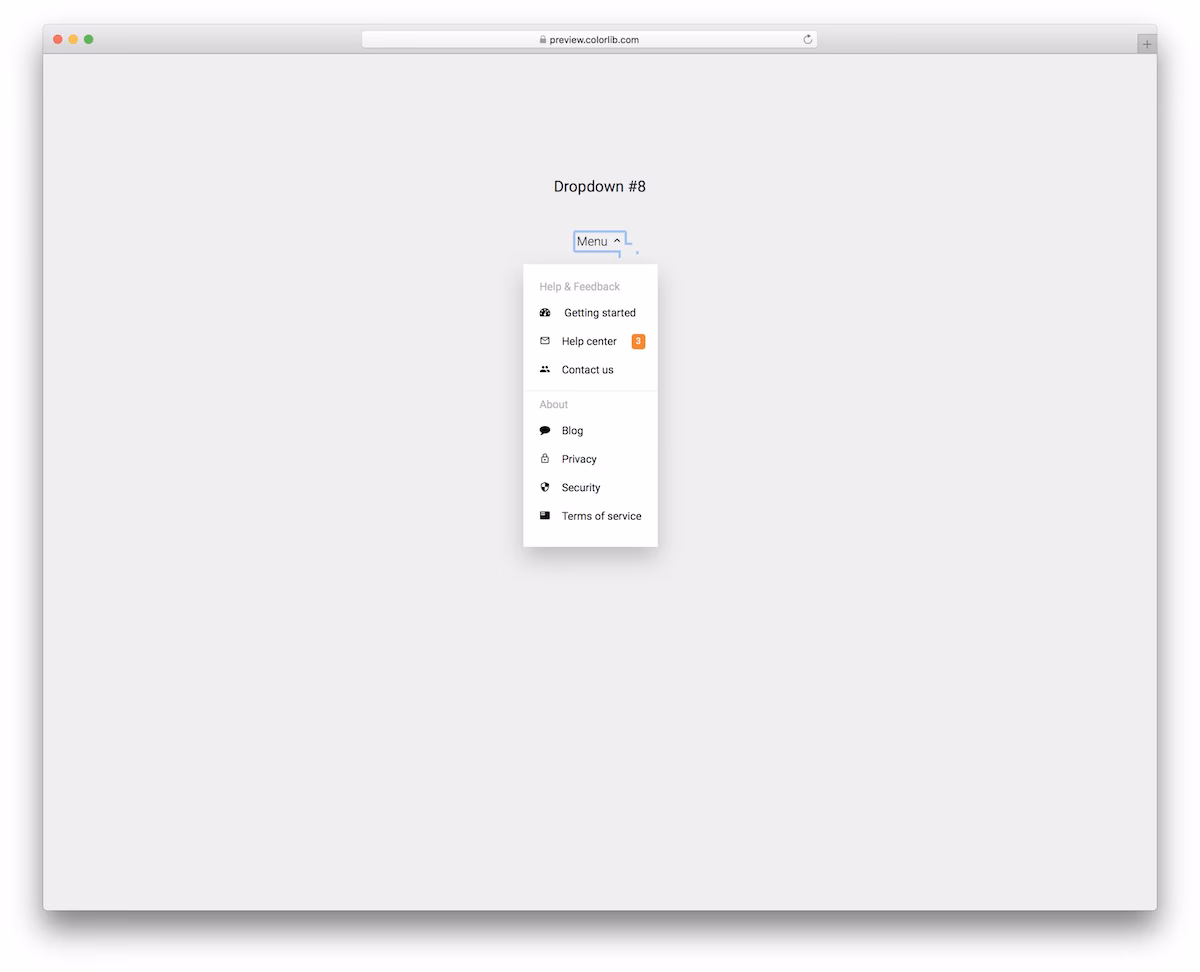 Dropdown V20