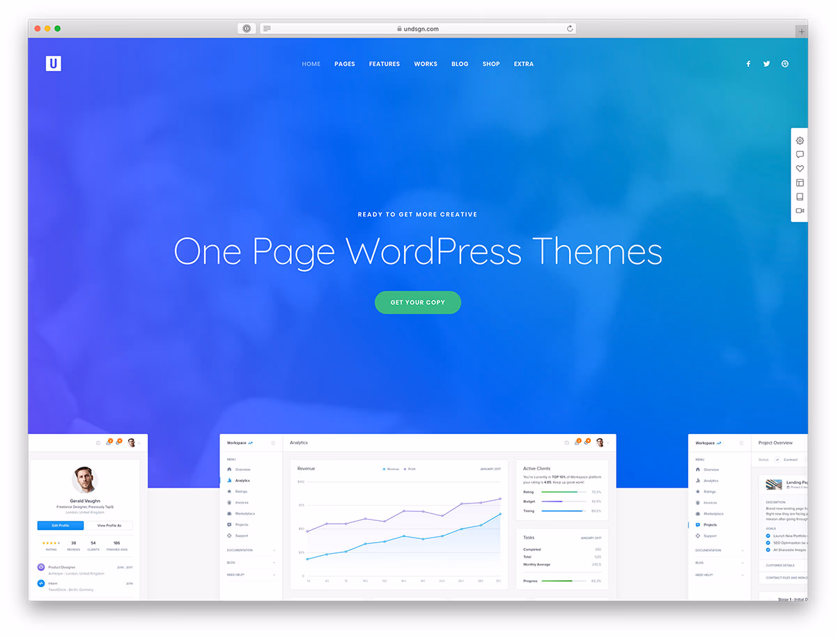 One Page WordPress Themes